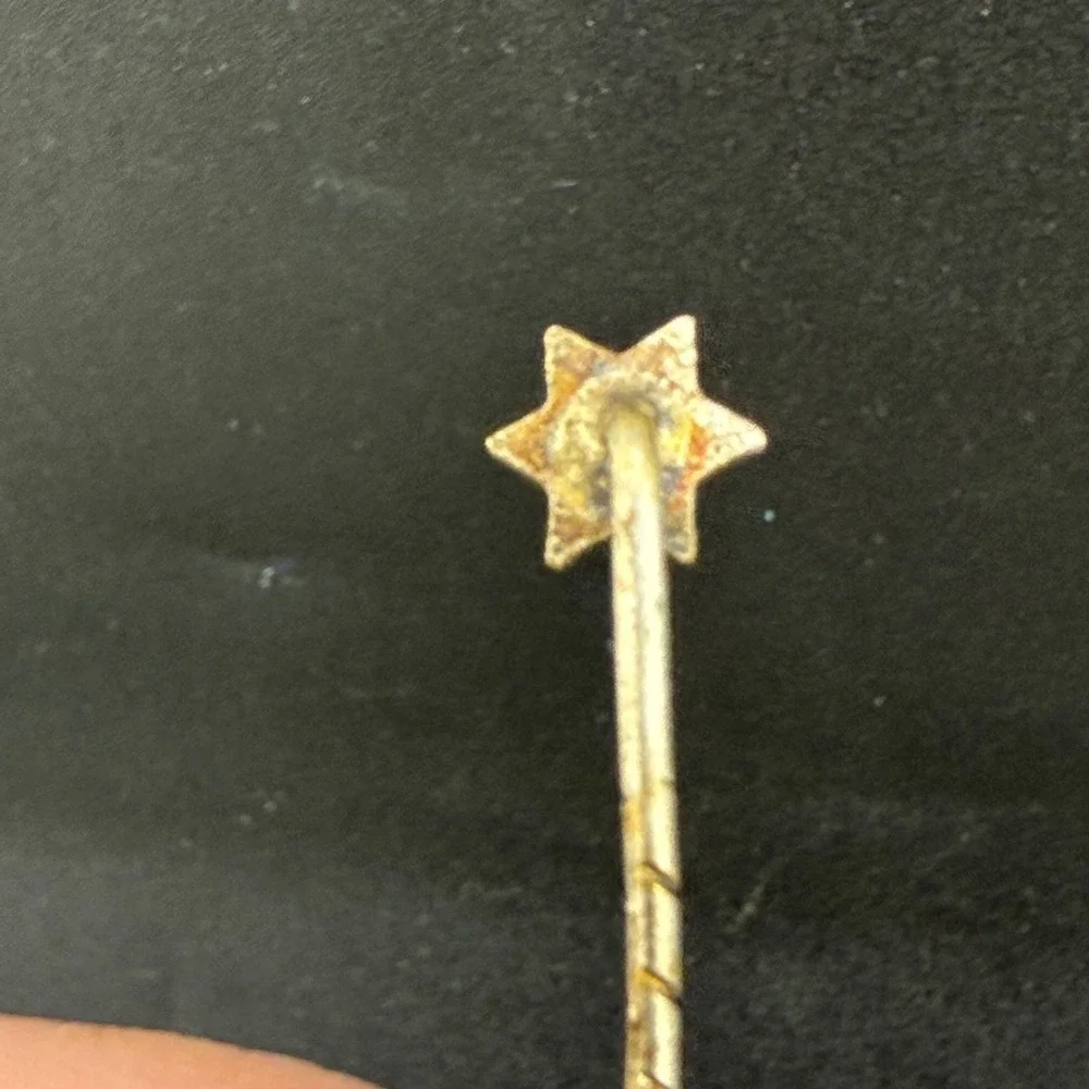 Vintage Rhinestone Star Stick Pin Gold Tone